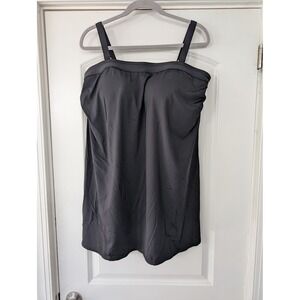 Lands End Swim Top Dress Black Adjustable Straps Plus Size women's‎ 18W
